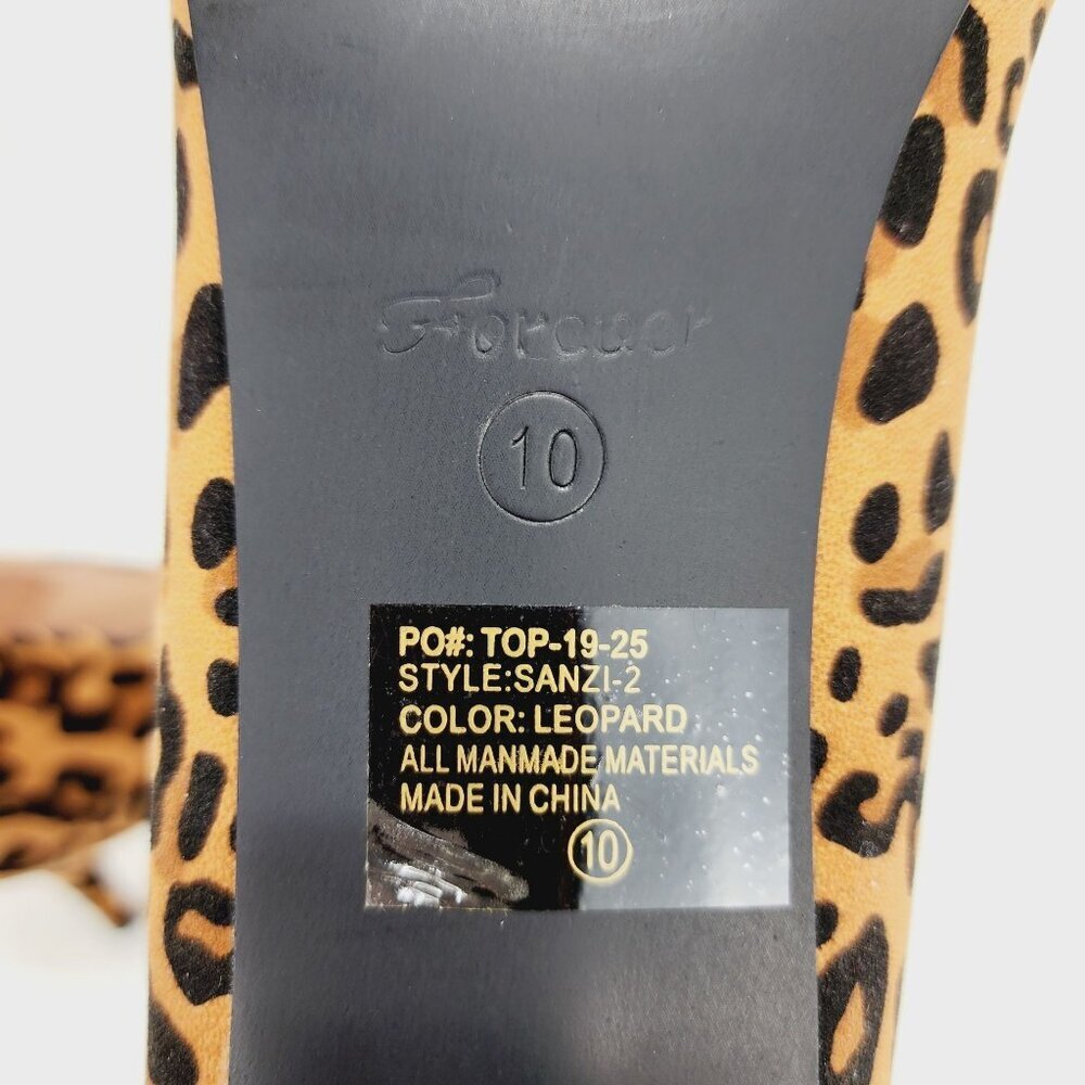 Leopard Print Pointed Toe Stiletto high  Heels Size 10 By Forever animal print - Picture 3 of 14